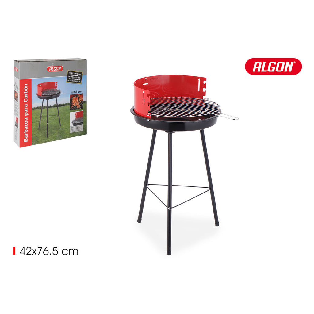 Charcoal Barbecue with Stand Algon Black Red 42 x 76,5 cm (2 Units)